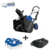 Snow Joe 24V-X2-SB18 48-Volt ION+ Cordless Snow Blower Kit | 18-Inch | W/ 2 X 4.0-Ah Batteries And Charger -Gardening Supplies 8610667 01v snow joe cordless snow blower kit