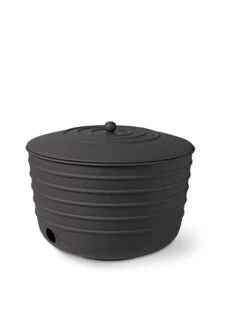 Matte Black Ribbed Hose Pot With Lid -Gardening Supplies 8611991 5867 tif