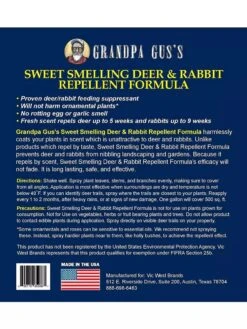 Grandpa Gus's Deer & Rabbit Repellent Spray -Gardening Supplies 8612427 05V 3 4