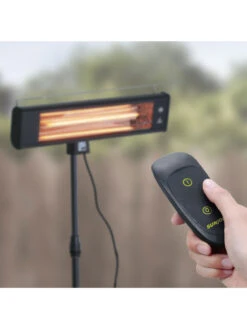 Sun Joe® 1500W Elec. Infrared OD Patio Heater, Adjust Ht. Range, W/Wall Bracket & Cover -Gardening Supplies 8612532 07v