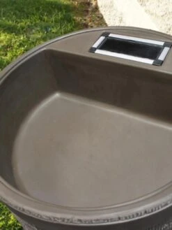 Round Rain Barrel With Planter, 35 Gallons 11 Round Rain Barrel With Planter, 35 Gallons -Gardening Supplies 8612856WALNT 02V tif