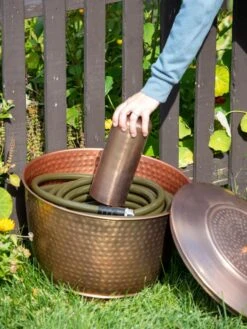 Hammered Copper Hose Pot With Lid -Gardening Supplies 8613311 0019